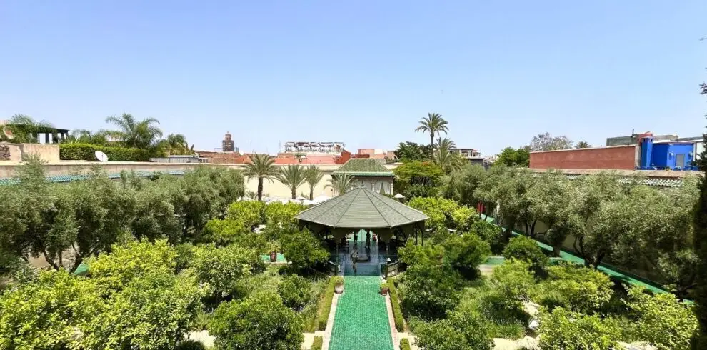 Le Jardin Secret courtyard in Marrakech medina with fountains and Islamic architecture